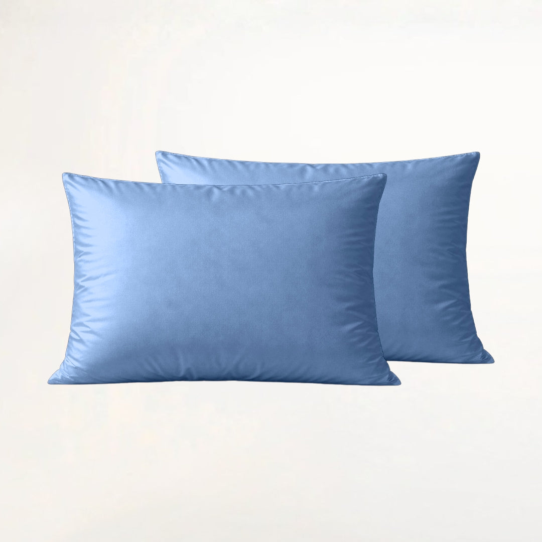 Hemelsblauwe bamboe hotelkussensloop