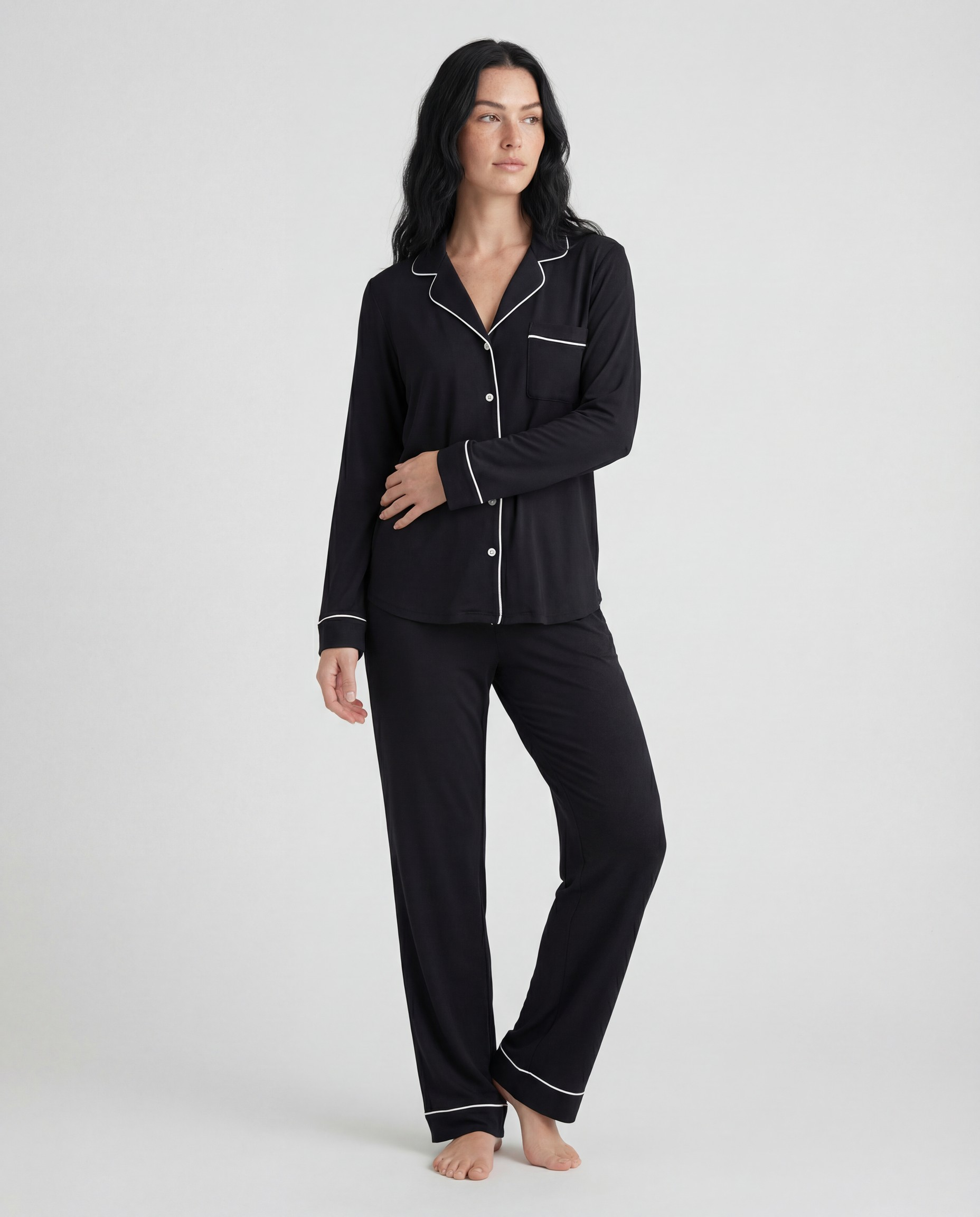 Zwarte bamboe pyjama