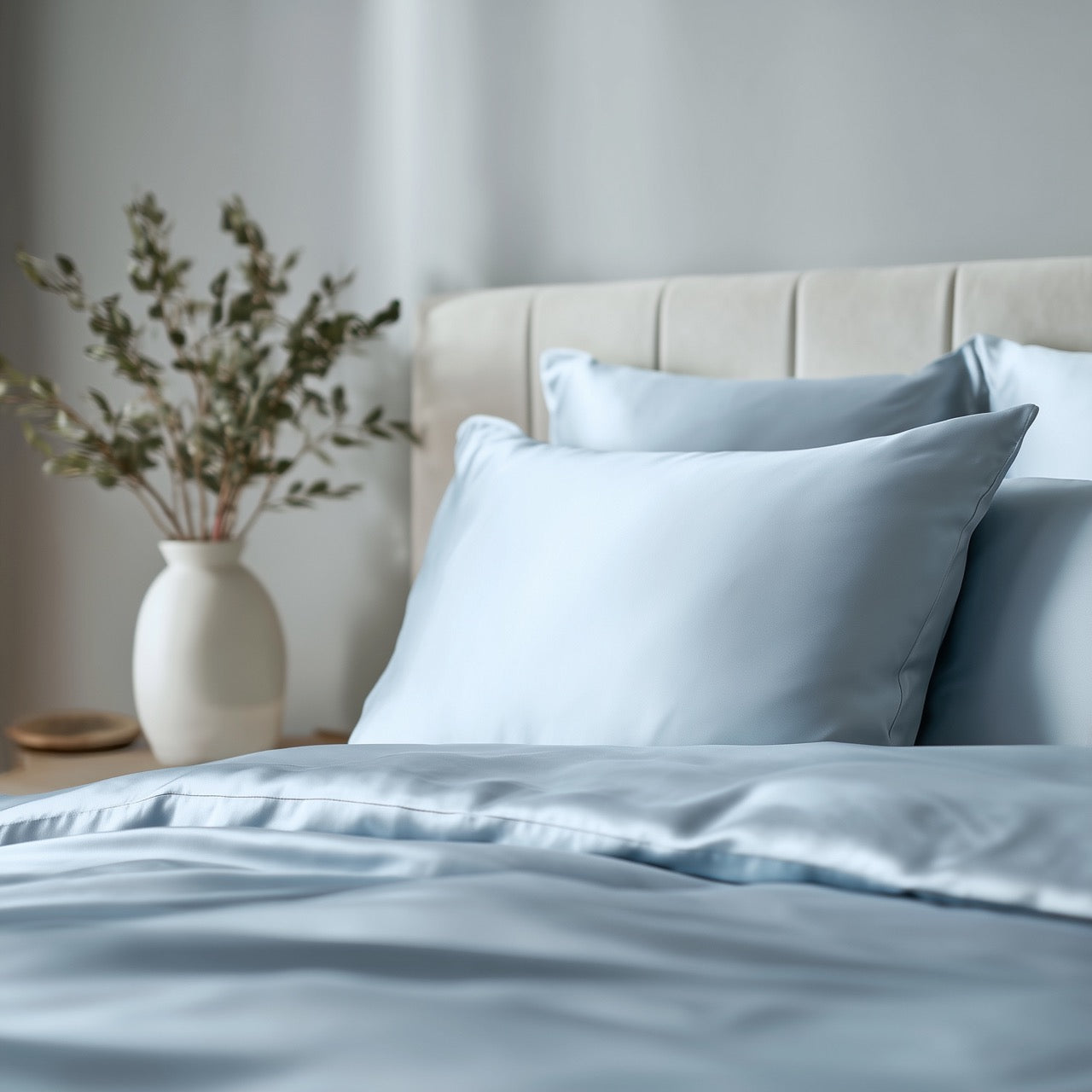 Hemelsblauwe bamboe beddengoedset