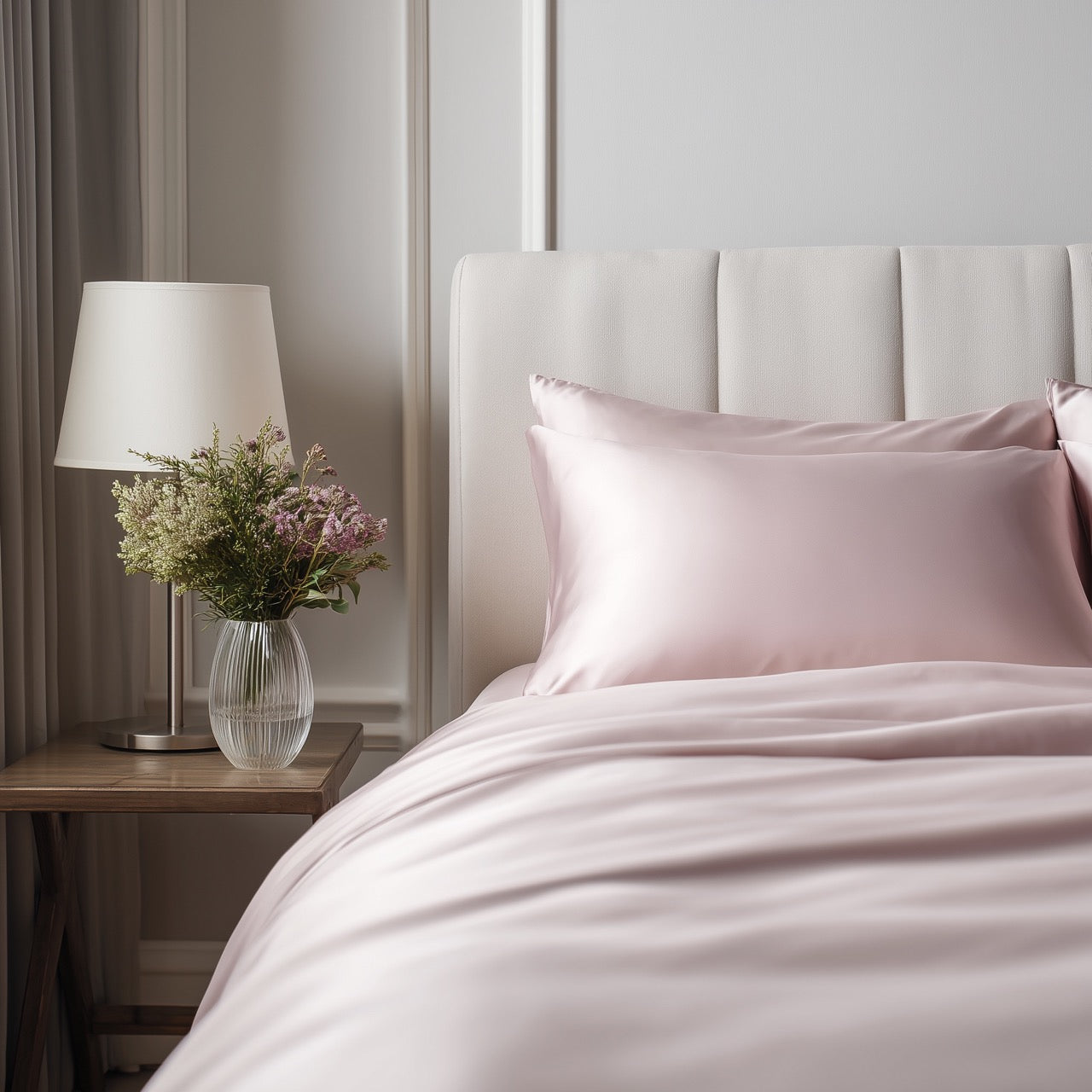 Roze bamboe beddengoedset