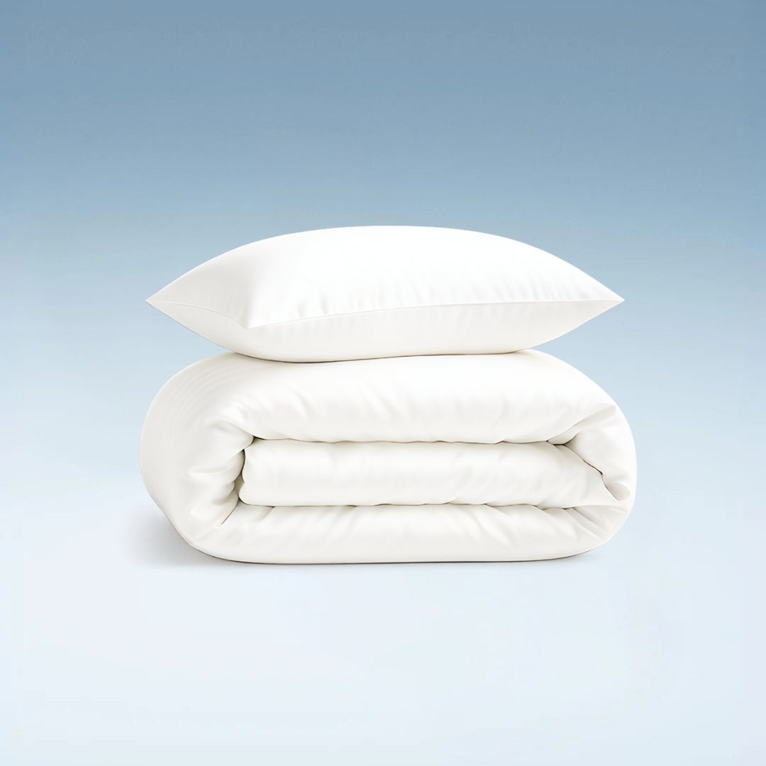 Witte bamboe beddengoedset