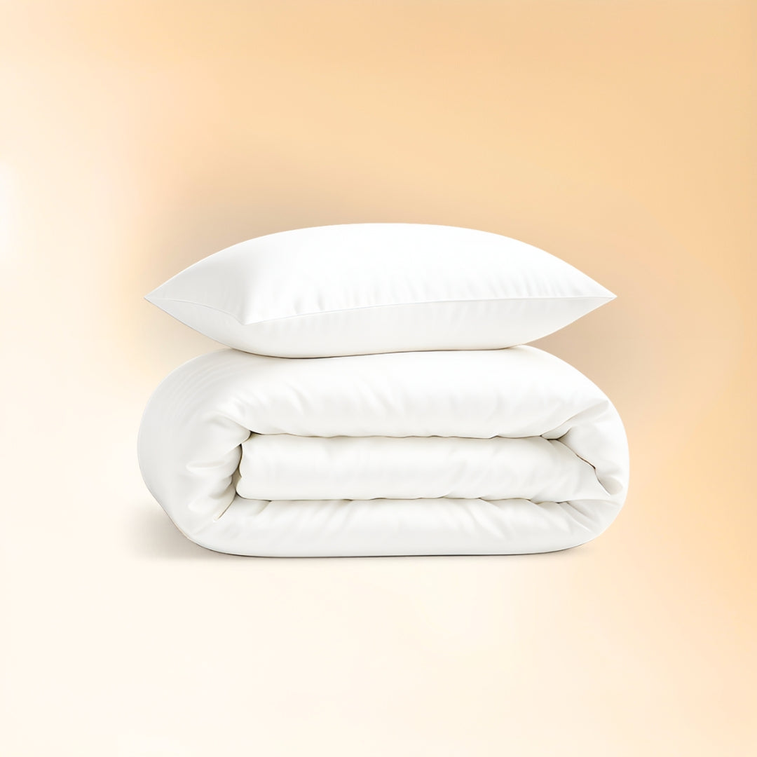 Witte bamboe beddengoedset