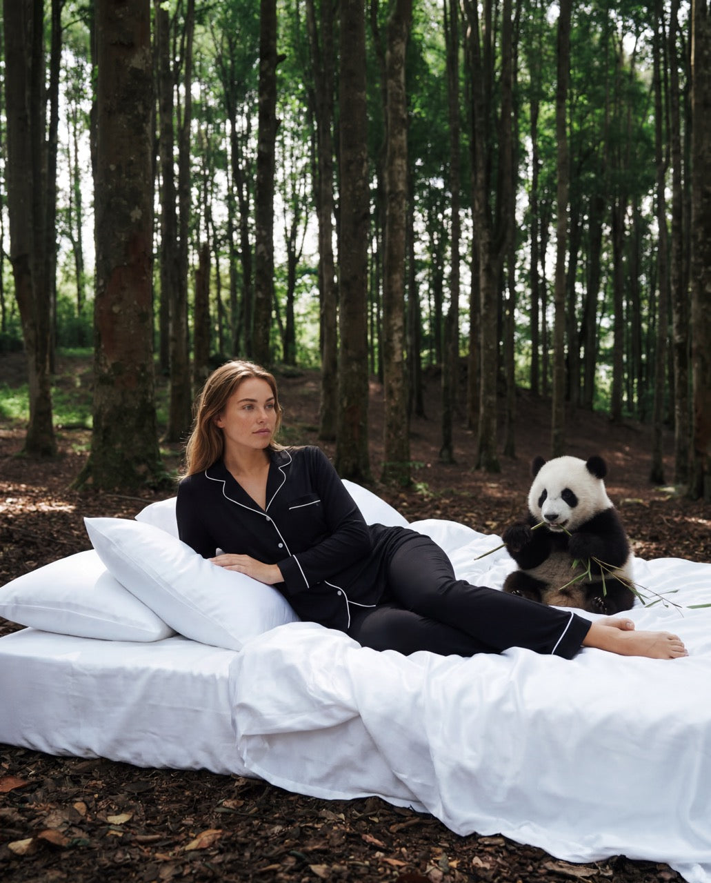 Zwarte bamboe pyjama