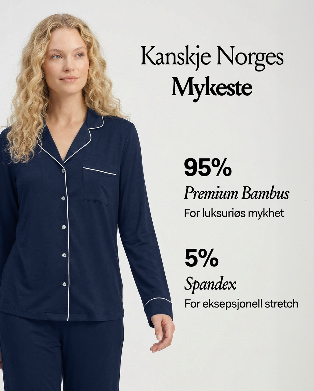 Marineblauwe bamboe pyjama