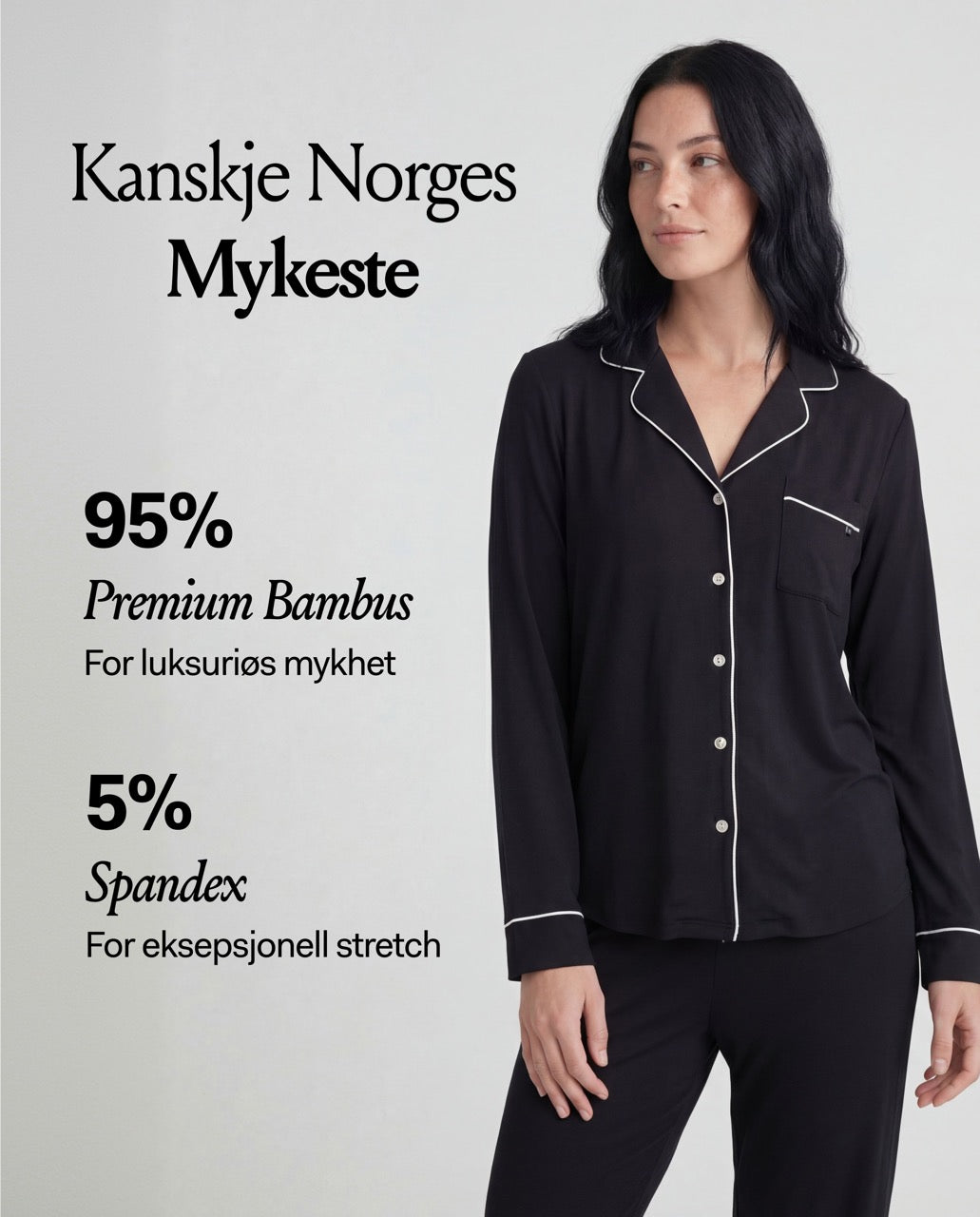 Zwarte bamboe pyjama