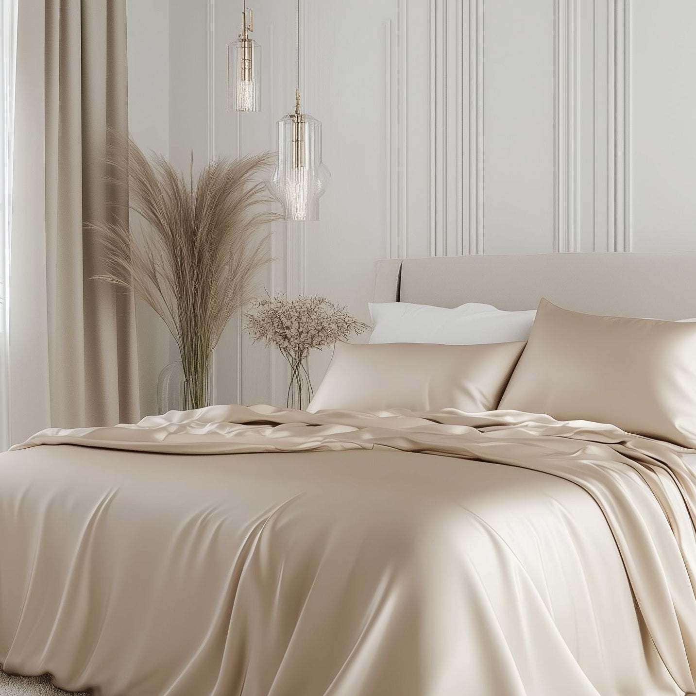 Beige bamboe beddengoedset