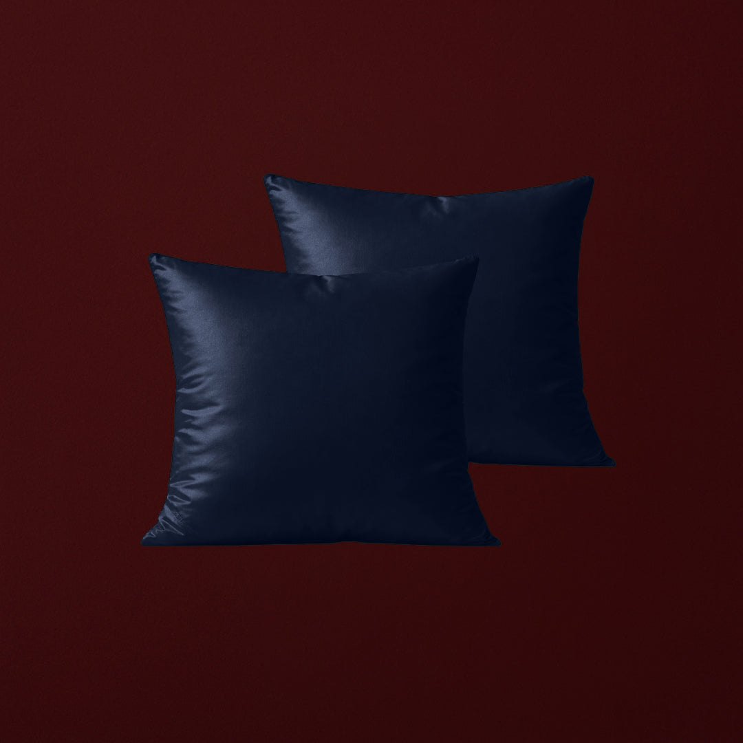 Marineblauwe bamboe kussensloop