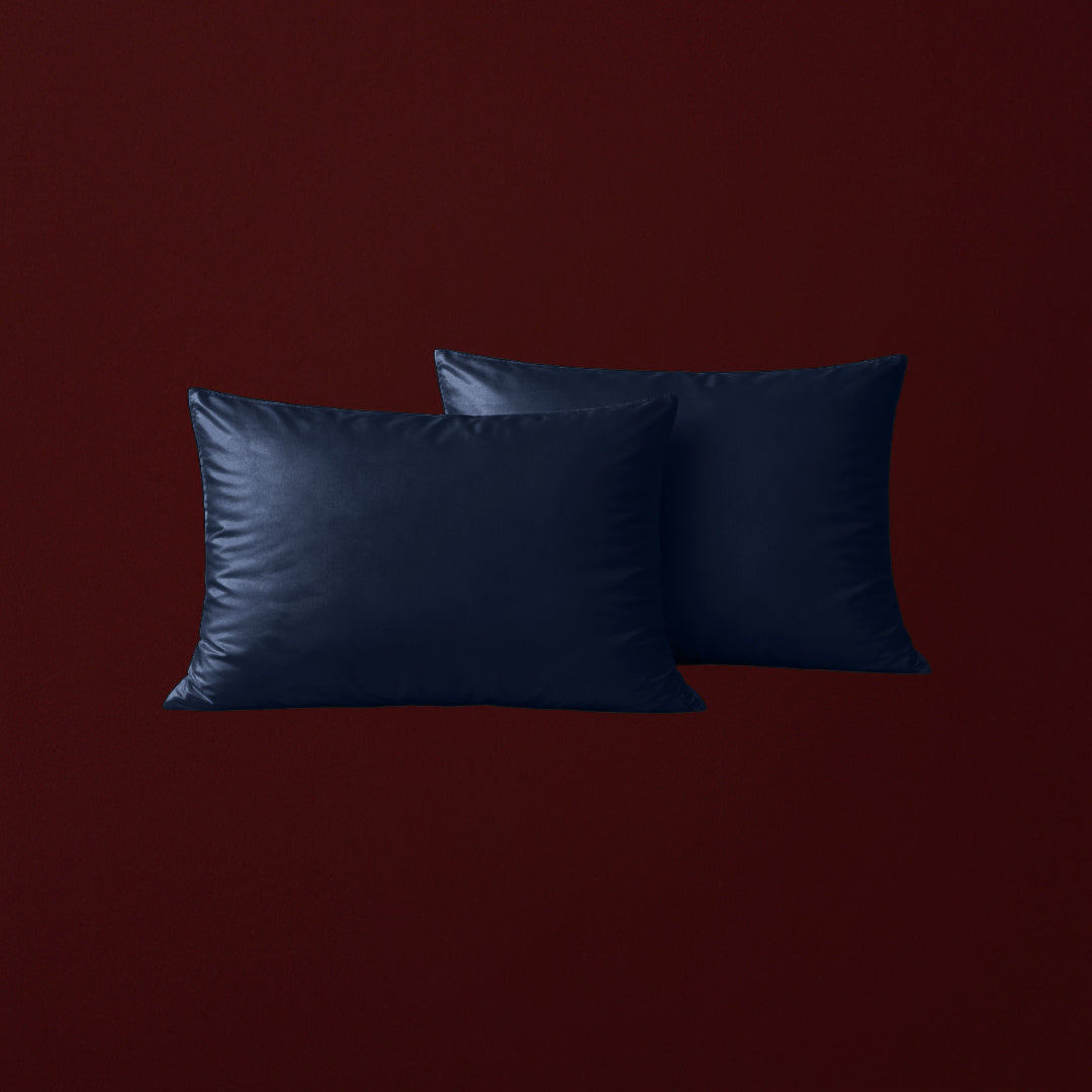 Marineblauwe bamboe kussensloop