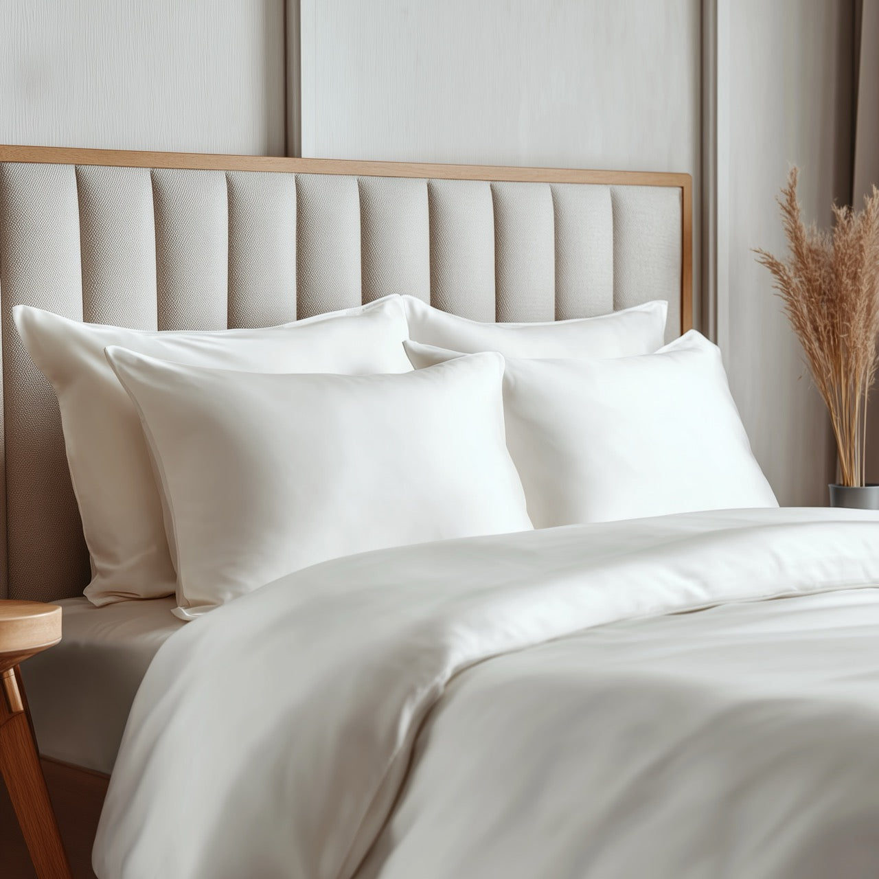 Witte bamboe beddengoedset