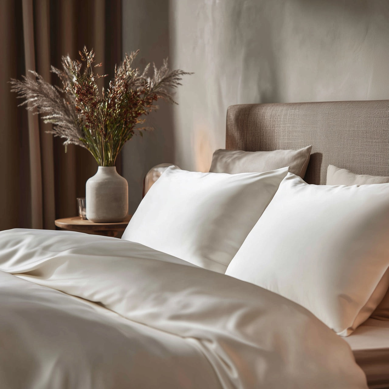Witte bamboe beddengoedset